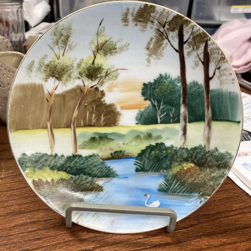 Vintage hand painted plate - vintage,